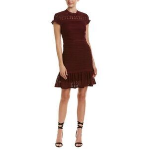 Foxiedox Ellie Fit & Flare Lace Dress Burgundy M